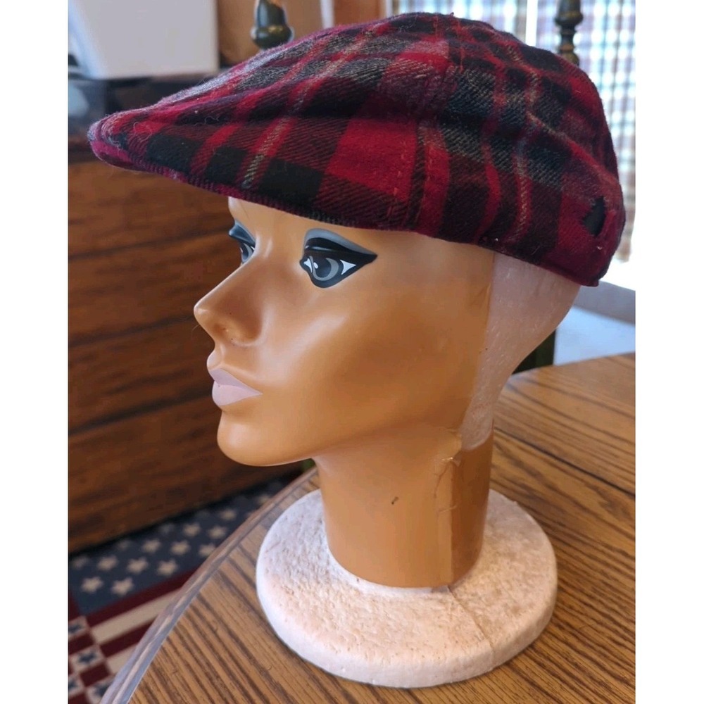 Vintage‎ Woolrich Newsboy Hat Cap Size M 100% Wool Plaid